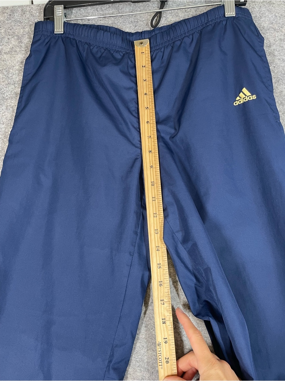 Vintage Y2K Adidas Track Pants Blue Small Athletic Windbreaker Joggers Training - Picture 9 of 15